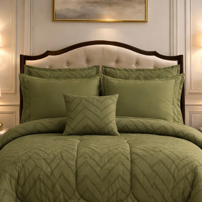 Comforter 7 Pcs Grand Mark Signature Set - Moss Green Colour