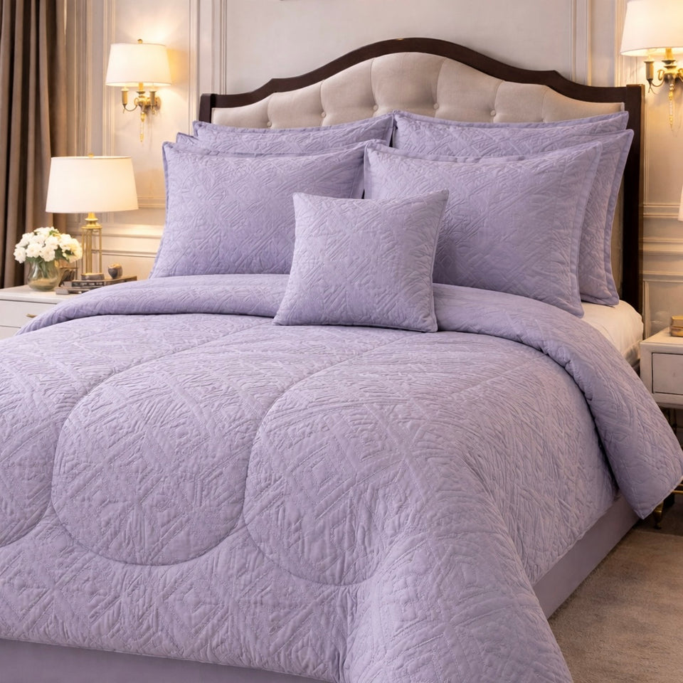 Comforter 7 Pcs Grand Mark Signature Set - Pale Wisteria Colour
