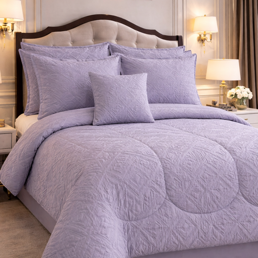 Comforter 7 Pcs Grand Mark Signature Set - Pale Wisteria Colour