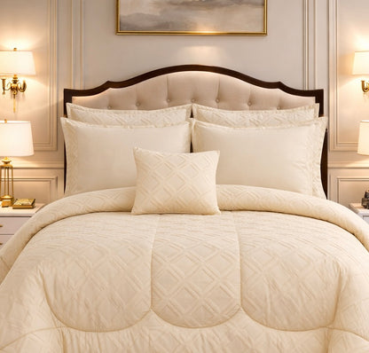 Comforter 7 Pcs Grand Mark Signature Set - Light Beige Colour