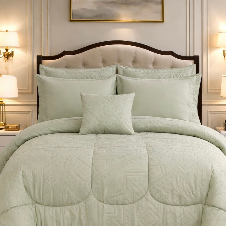 Comforter 7 Pcs Grand Mark Signature Set - Sage Mist Colour