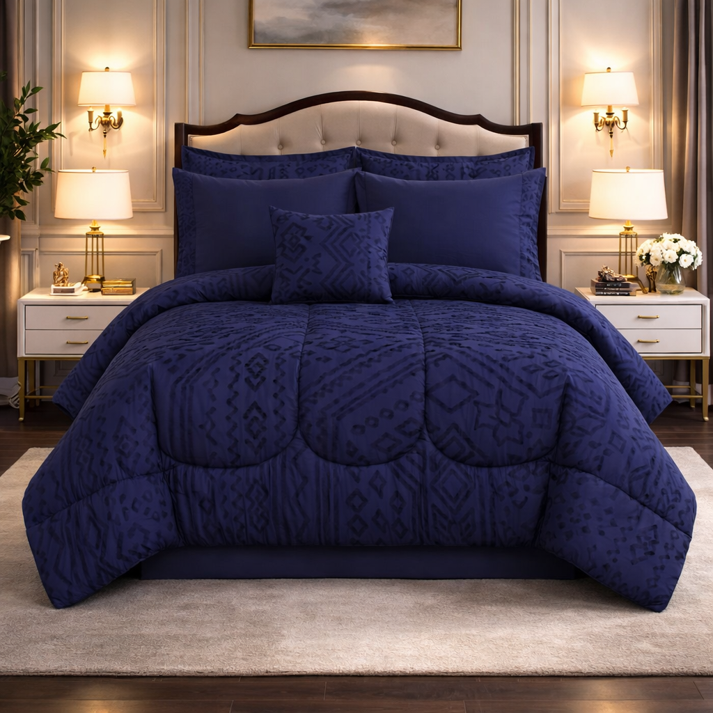 Comforter 7 Pcs Grand Mark Signature Set - Blue Colour