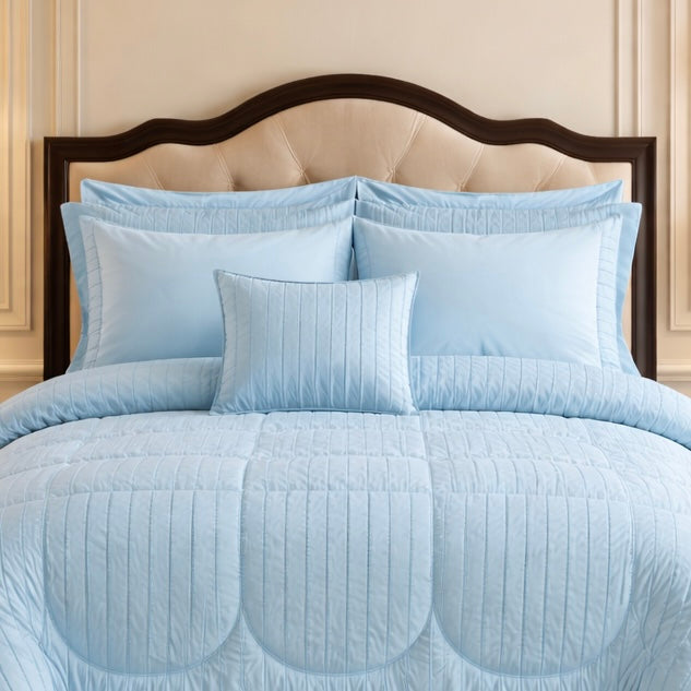 Comforter 7 Pcs Grand Mark Signature Set Poly Bag - Sky Blue Colour