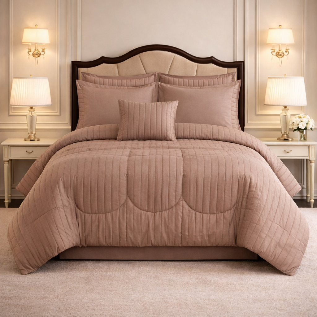 Comforter 7 Pcs Grand Mark Signature Set - Dusty Rose Colour