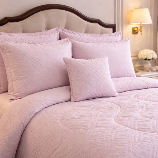 Comforter 7 Pcs Grand Mark Signature Set - Petal Pink Colour