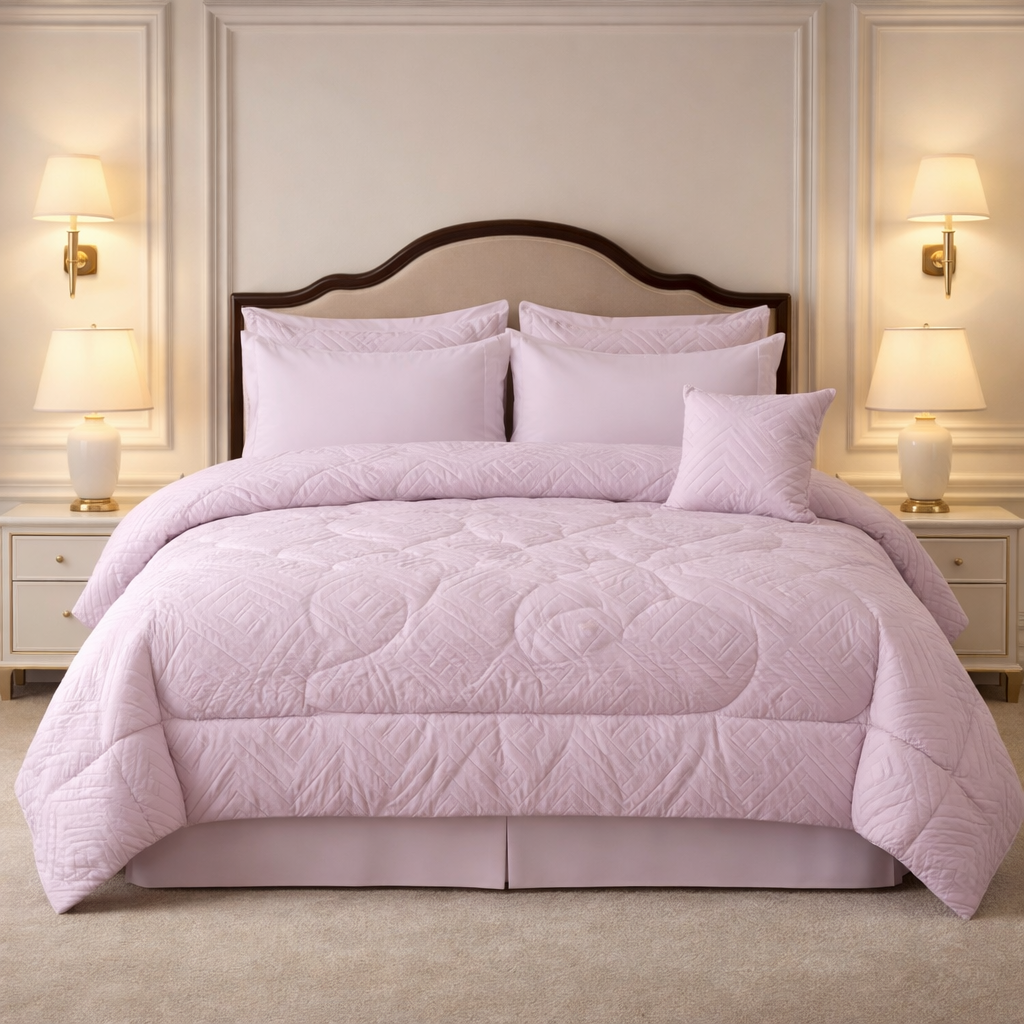 Comforter 7 Pcs Grand Mark Signature Set - Petal Pink Colour