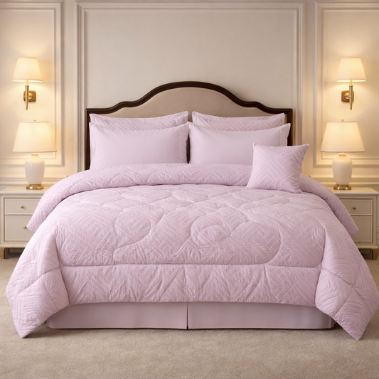 Comforter 7 Pcs Grand Mark Signature Set - Petal Pink Colour