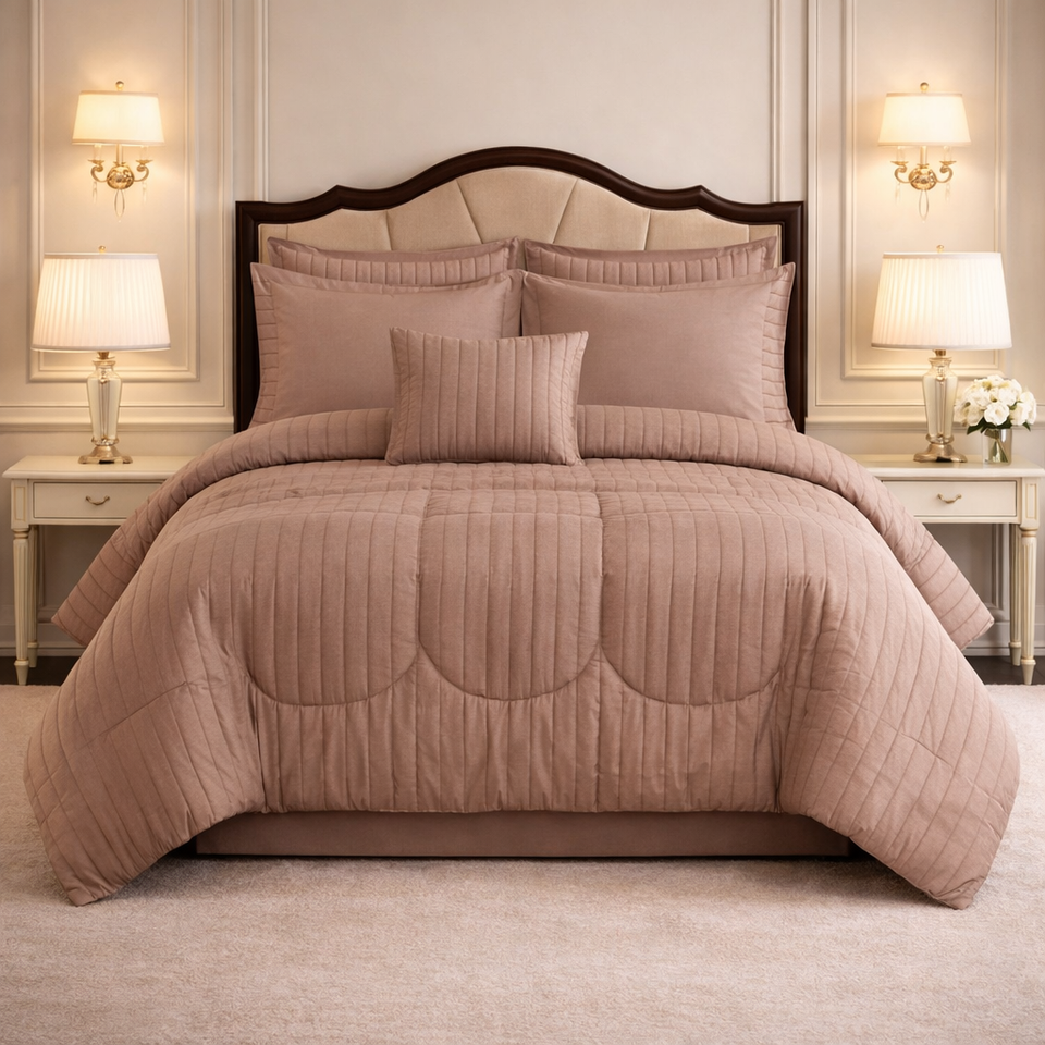 Comforter 7 Pcs Grand Mark Signature Set - Dusty Rose Colour