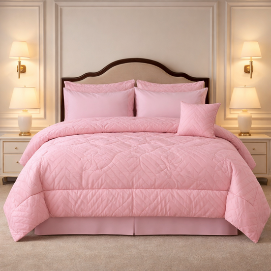 Comforter 7 Pcs Grand Mark Signature Set - Pink Colour