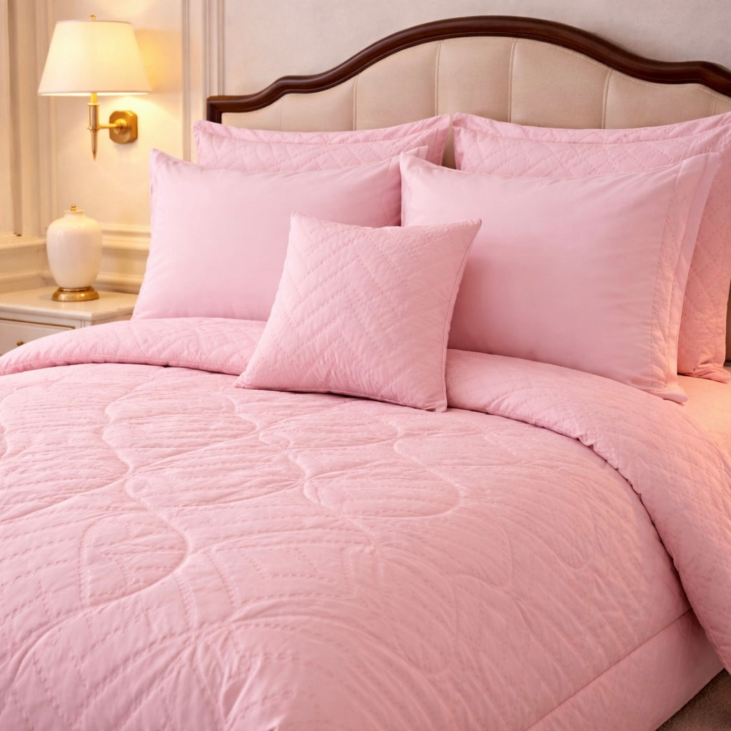 Comforter 7 Pcs Grand Mark Signature Set - Pink Colour