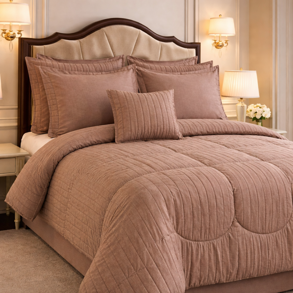 Comforter 7 Pcs Grand Mark Signature Set - Dusty Rose Colour