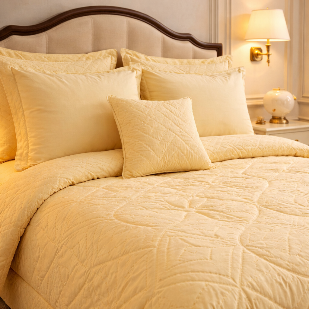 Comforter 7 Pcs Grand Mark Signature Set - Honey Mustard Colour