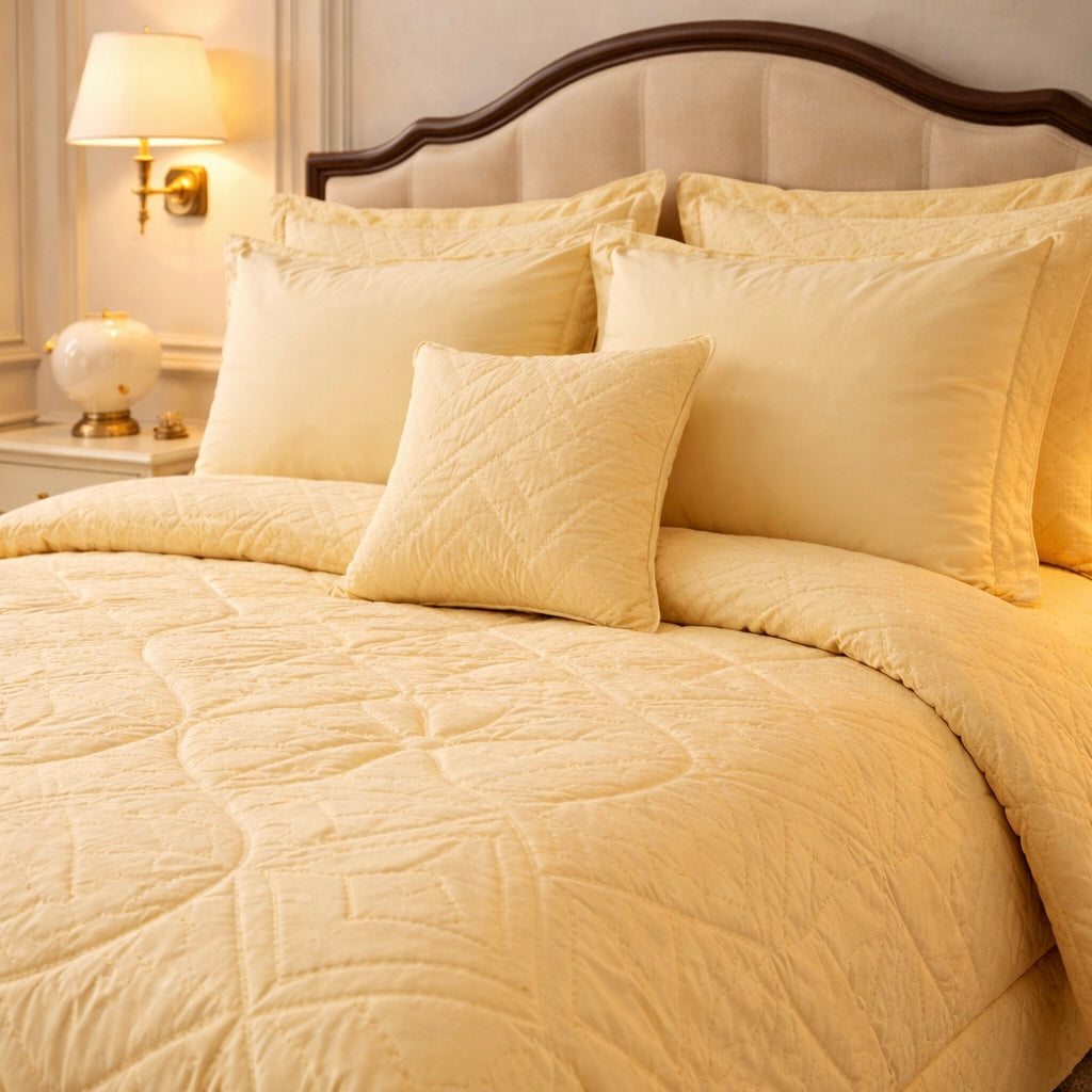 Comforter 7 Pcs Grand Mark Signature Set - Honey Mustard Colour
