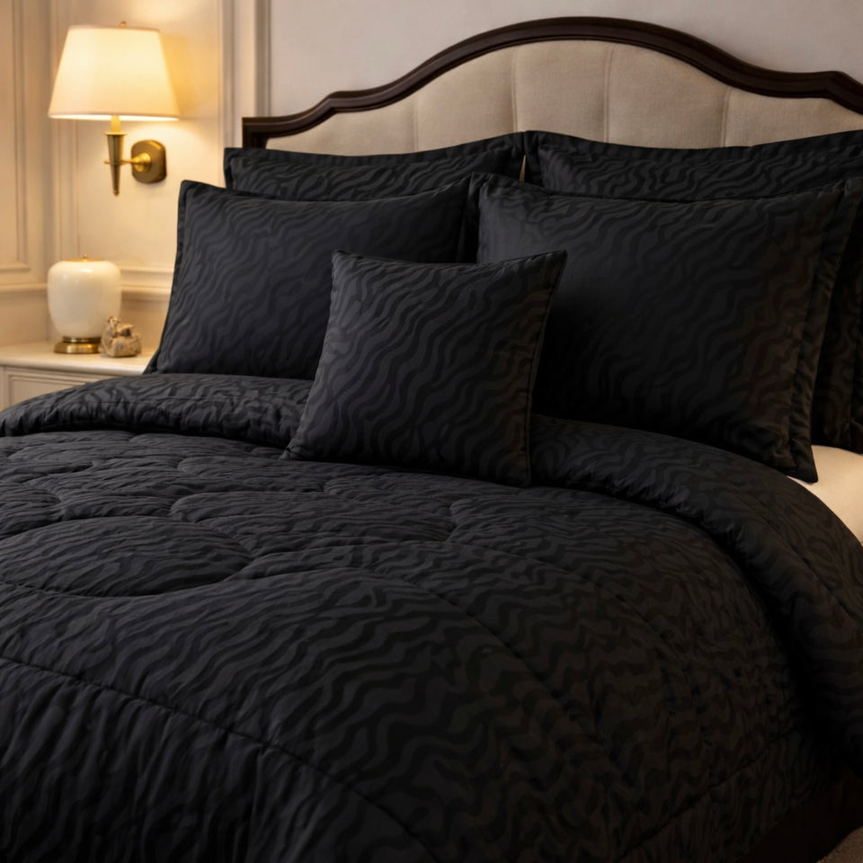 Comforter 7 Pcs Grand Mark Signature Set - Black Colour
