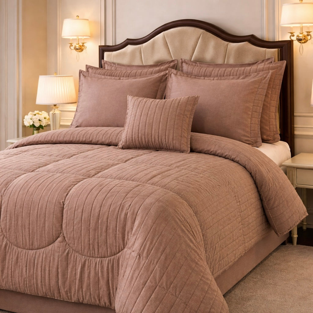 Comforter 7 Pcs Grand Mark Signature Set - Dusty Rose Colour