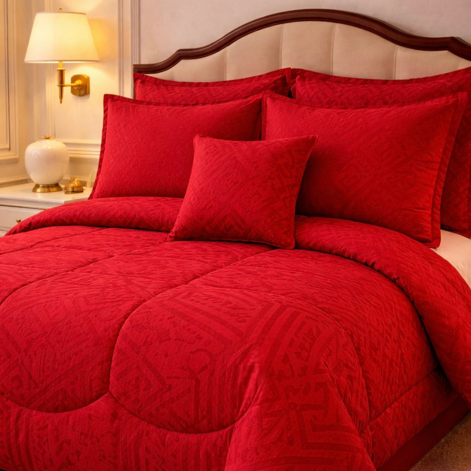 Comforter 7 Pcs Grand Mark Signature Set - Red Colour