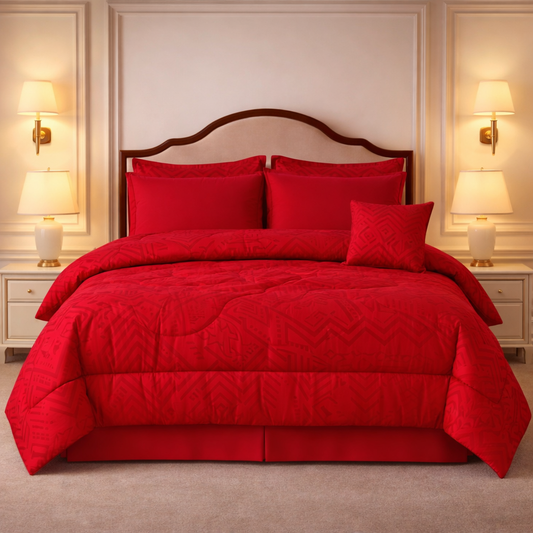 Comforter 7 Pcs Grand Mark Signature Set - Red Colour