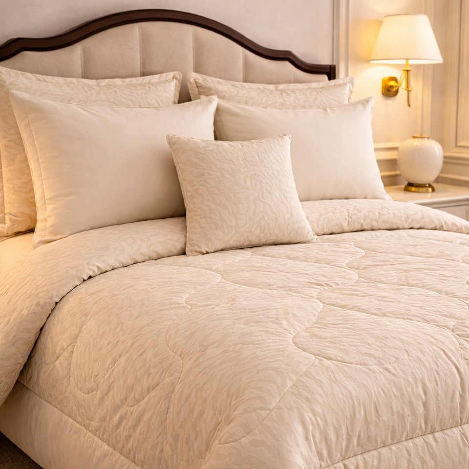 Comforter 7 Pcs Grand Mark Signature Set - Beige Colour