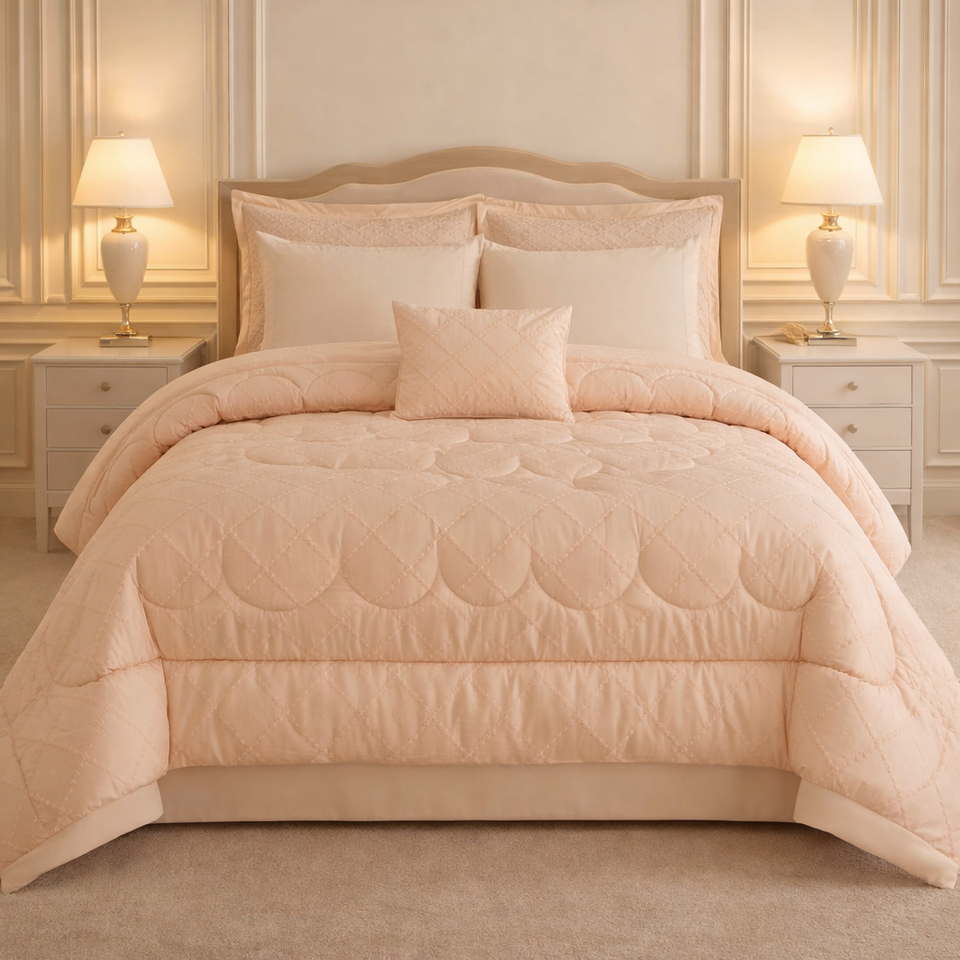 Comforter 7 Pcs Grand Mark Signature Set - Toasted Almond Colour