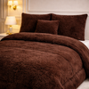 Comforter 7 Pcs Ultra Soft Cloud Fill Top Fitted Set - Brown Color