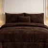Comforter 7 Pcs Ultra Soft Cloud Fill Top Fitted Set - Brown Color