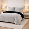 Comforter 4 Pcs Set Lumi Carve Prestige Top Fitted Bedsheet Poly Bag - White Colour