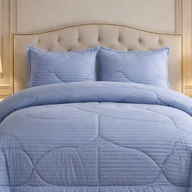 Comforter 4 Pcs Pure Aura Set Poly Bag - Sky Blue Colour