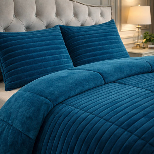 Comforter 4 Pcs Set Levora Comfort Premier Fitted Poly Bag - Deep Teal Colour