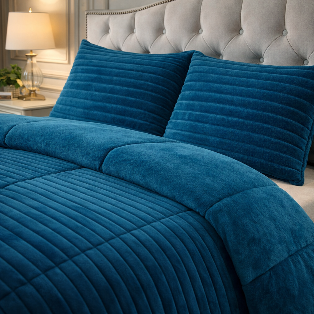 Comforter 4 Pcs Set Levora Comfort Premier Fitted Poly Bag - Deep Teal Colour