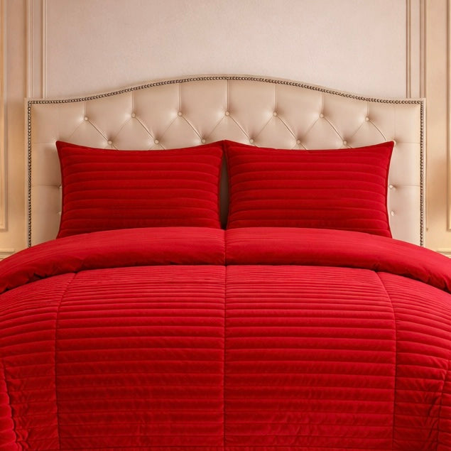 Comforter 4 Pcs Set Levora Comfort Premier Fitted Poly Bag - Red Colour