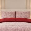 Comforter 4 Pcs Set Lumi Carve Prestige Top Fitted Bedsheet Poly Bag - Pink & Red Colour