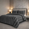 Comforter 4 Pcs Set Ornate Carve Poly Bag - Gray Colour