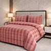 Comforter 4 Pcs Set Ornate Carve Poly Bag - Pink Colour