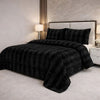 Comforter 4 Pcs Set Ornate Carve Poly Bag - Black Colour