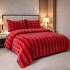 Comforter 4 Pcs Set Ornate Carve Poly Bag - Red Colour