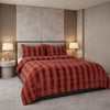 Comforter 4 Pcs Set Ornate Carve Poly Bag - Light Red Colour