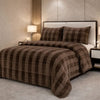 Comforter 4 Pcs Set Ornate Carve Poly Bag - Brown Colour