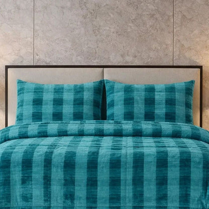 Comforter 4 Pcs Set Ornate Carve Poly Bag - Sky Blue Colour
