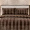 Comforter 4 Pcs Set Ornate Carve Poly Bag - Brown Colour