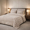 Comforter 4 Pcs Set Ornate Carve Poly Bag - Off White Colour