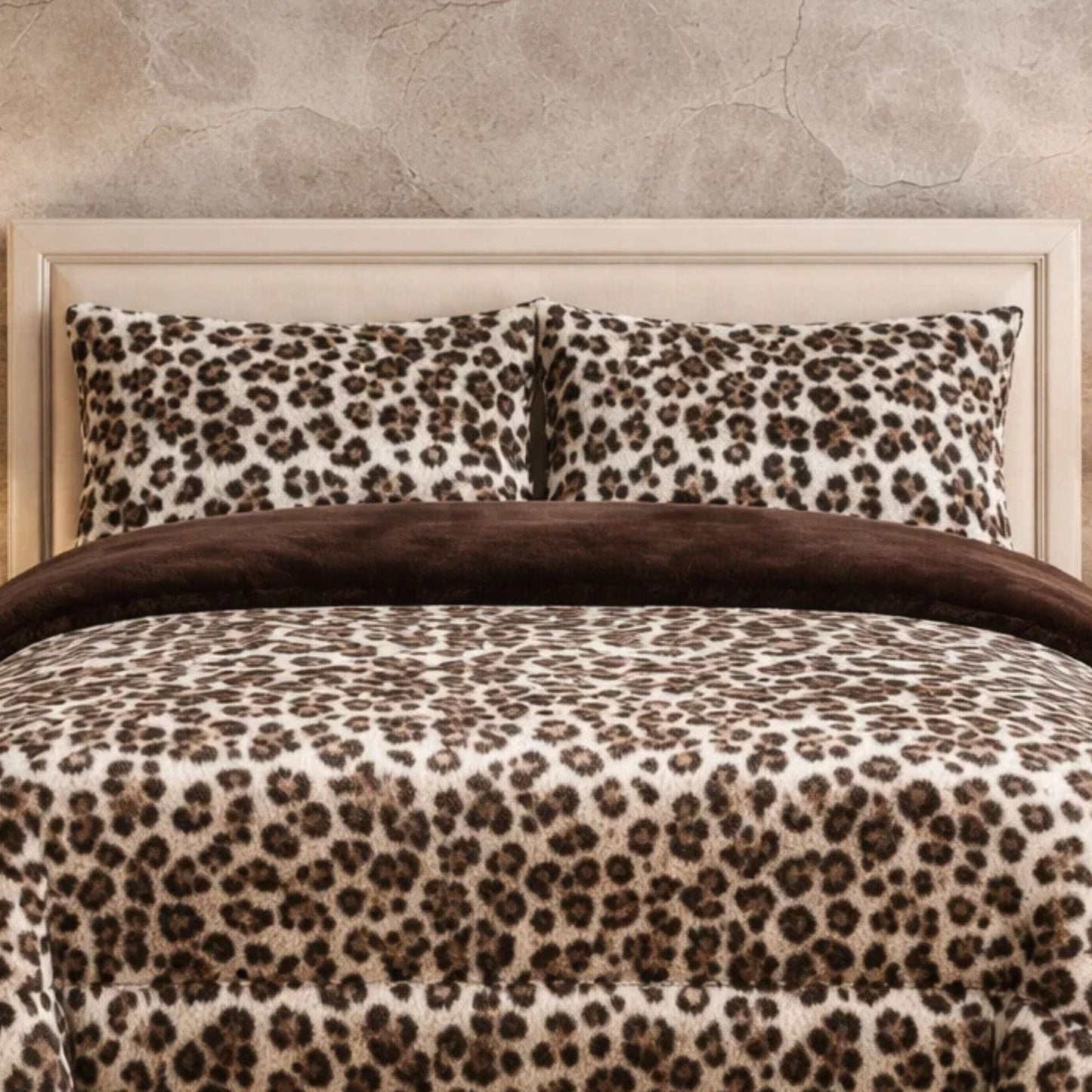 Comforter 4 Pcs Set Savanna Signature Top Fitted Poly Bag - Classic Leopard Colour