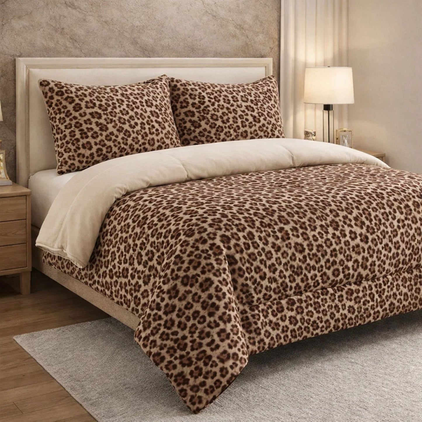 Comforter 4 Pcs Set Savanna Signature Top Fitted Poly Bag - Bronze colour