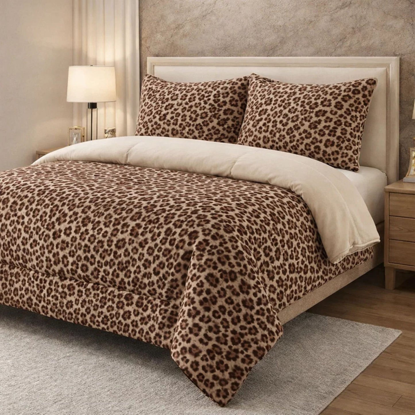 Comforter 4 Pcs Set Savanna Signature Top Fitted Poly Bag - Bronze colour