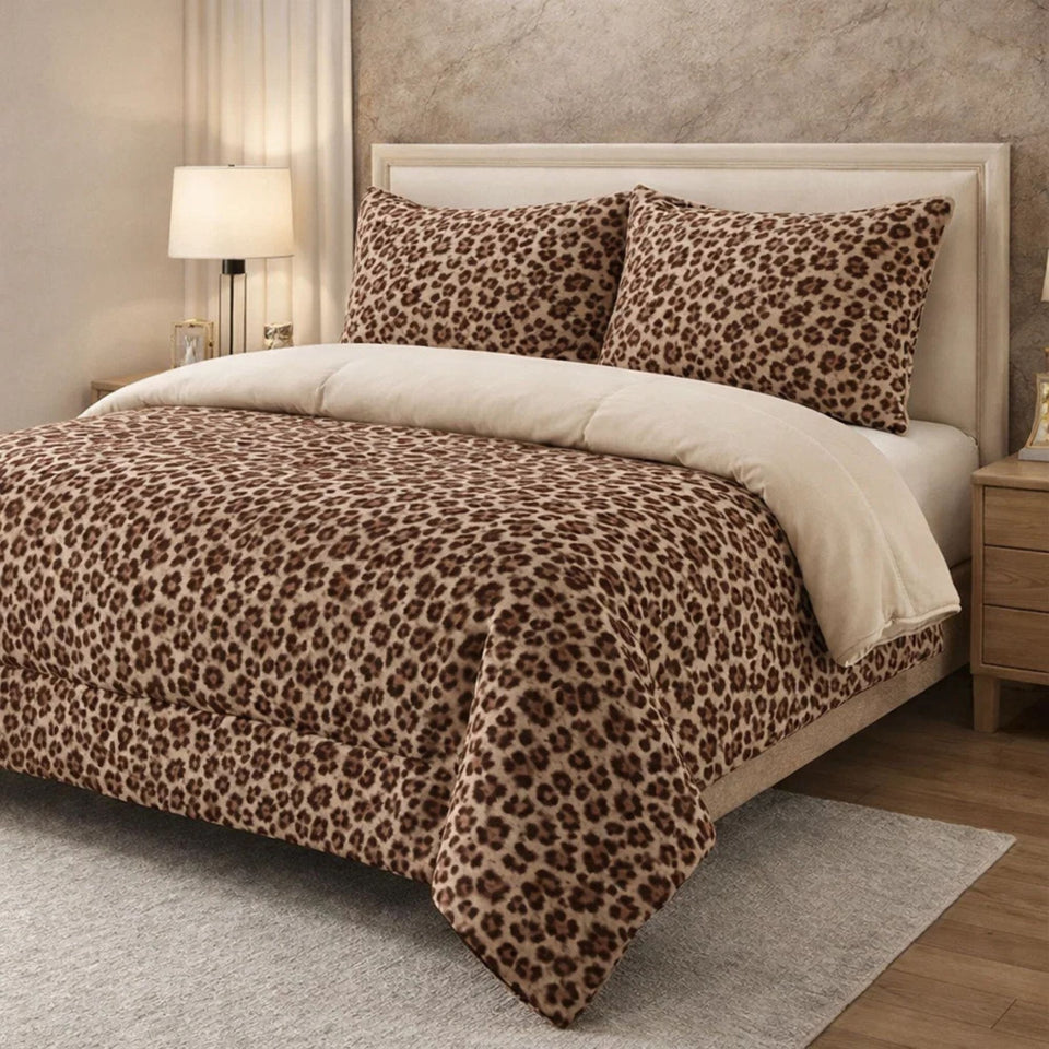 Comforter 4 Pcs Set Savanna Signature Top Fitted Poly Bag - Bronze colour
