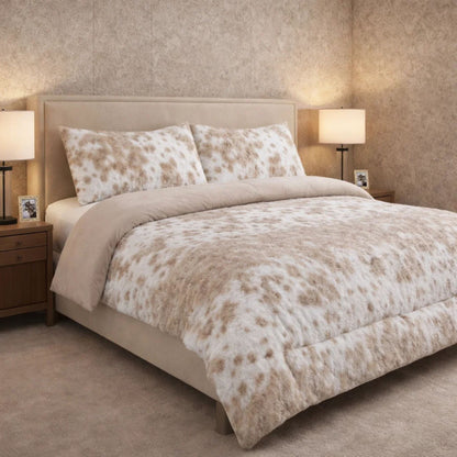 Comforter 4 Pcs Set Savanna Signature Top Fitted Poly Bag - Fawn Colour