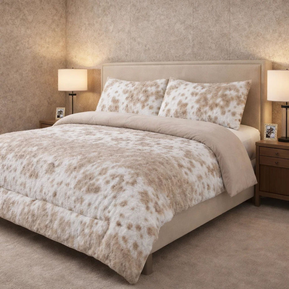 Comforter 4 Pcs Set Savanna Signature Top Fitted Poly Bag - Fawn Colour