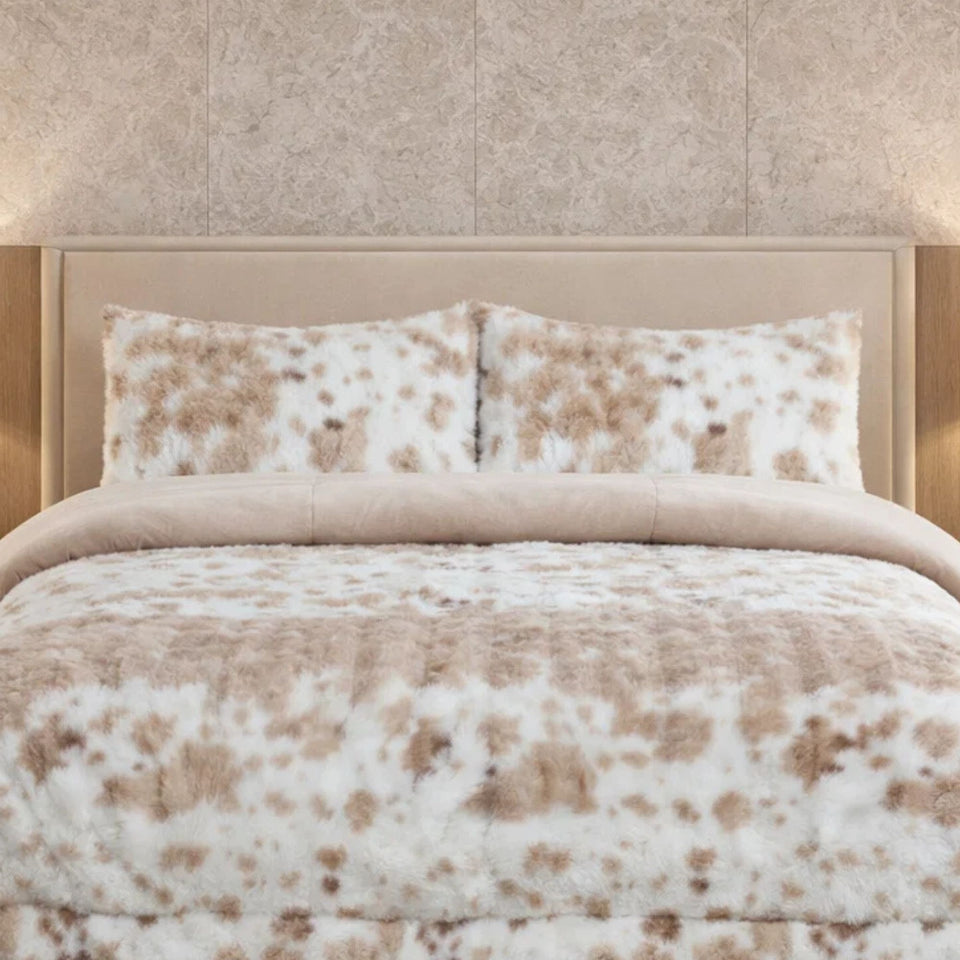 Comforter 4 Pcs Set Savanna Signature Top Fitted Poly Bag - Fawn Colour