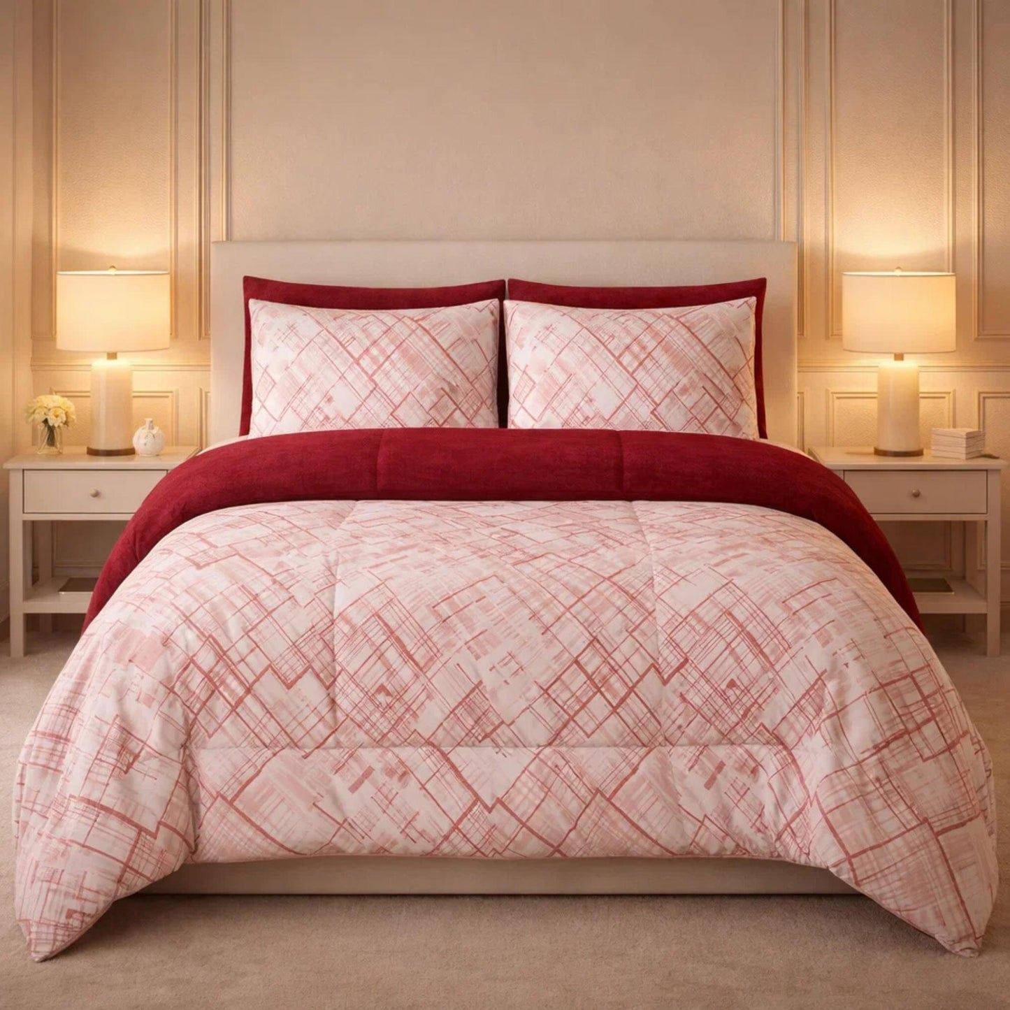 Comforter 6 Pcs Set Prime Rest Poly Bag - Pink Salt Colour