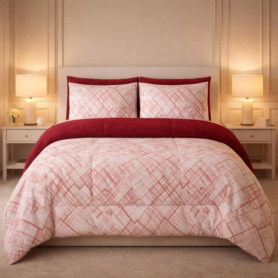 Comforter 6 Pcs Set Prime Rest Poly Bag - Pink Salt Colour