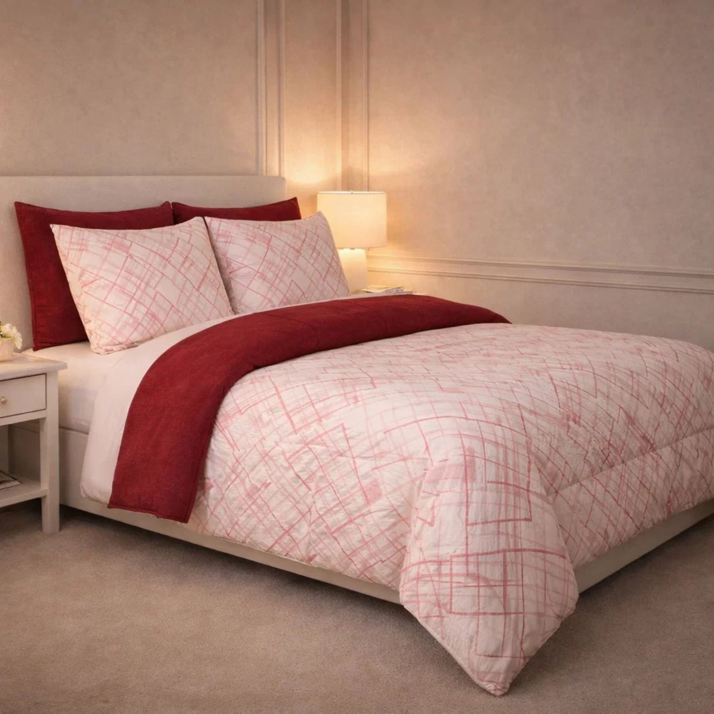 Comforter 6 Pcs Set Prime Rest Poly Bag - Pink Salt Colour